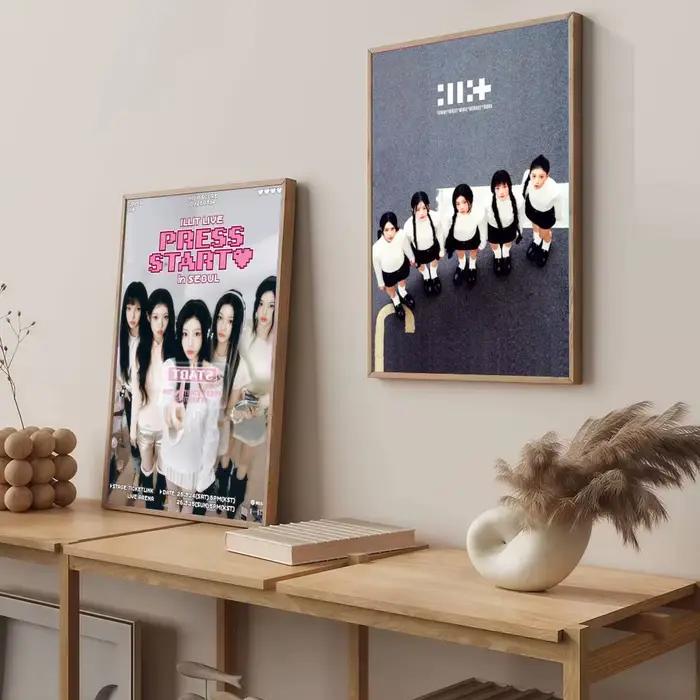 Affiche Kpop I-ILLIT célèbre, impression d'art mural esthétique moderne pour salon, chambre à coucher, bureau, décoration de la maison, cadeau, art tendance