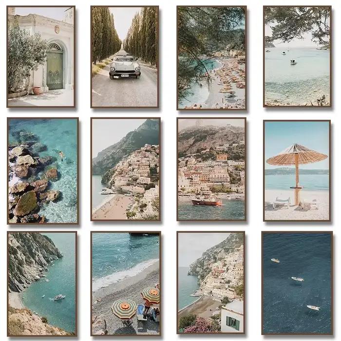 Affiche de photographie de la côte Amalfi de Village italien
