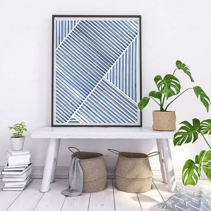 Toile de peinture abstraite bleu marine