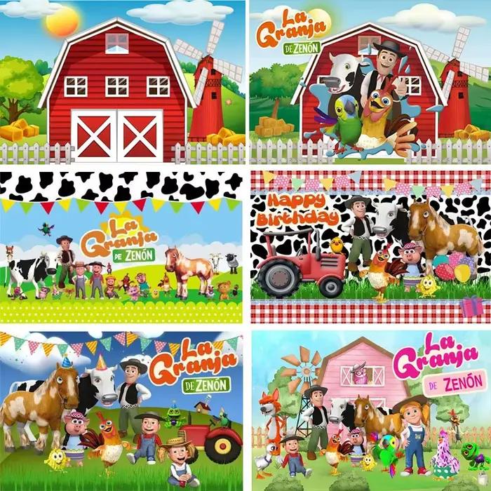 Thème De ferme d'herbe verte La Granja De Zenon fond De fête personnalisé décorer enfants 1er anniversaire bébé douche