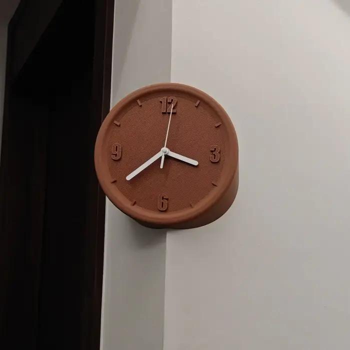 Horloge murale d'angle sans perçage, design artistique et scientifique, silencieuse, pour salon, bureau, décoration intérieure
