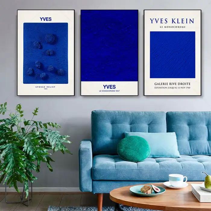 Affiche d'exposition de couleur bleue Pop