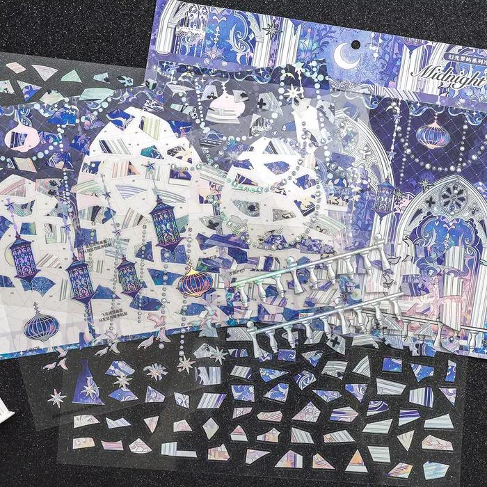 Autocollant 3D Paysage Étoilé Scintillant Kawaii Stardust Castle – Scène de Cabane DIY, Cadeau de Festival