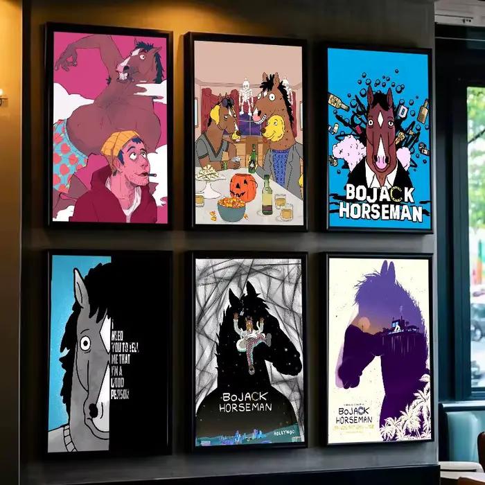 Affiche d'art drôle BoJack H-Horsemans avec imprimés
