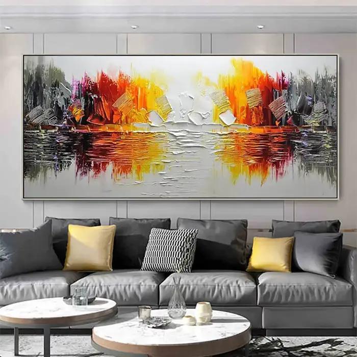 Peinture à l'huile de toile moderne faite à la main pour la décoration de salon