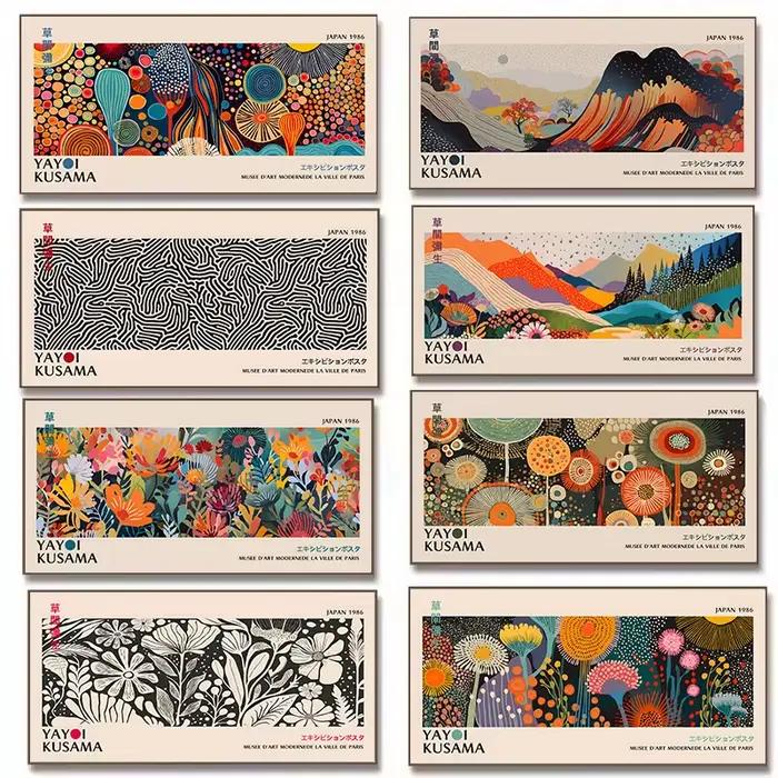 Yayoi Kusama – affiche d'exposition de fleurs