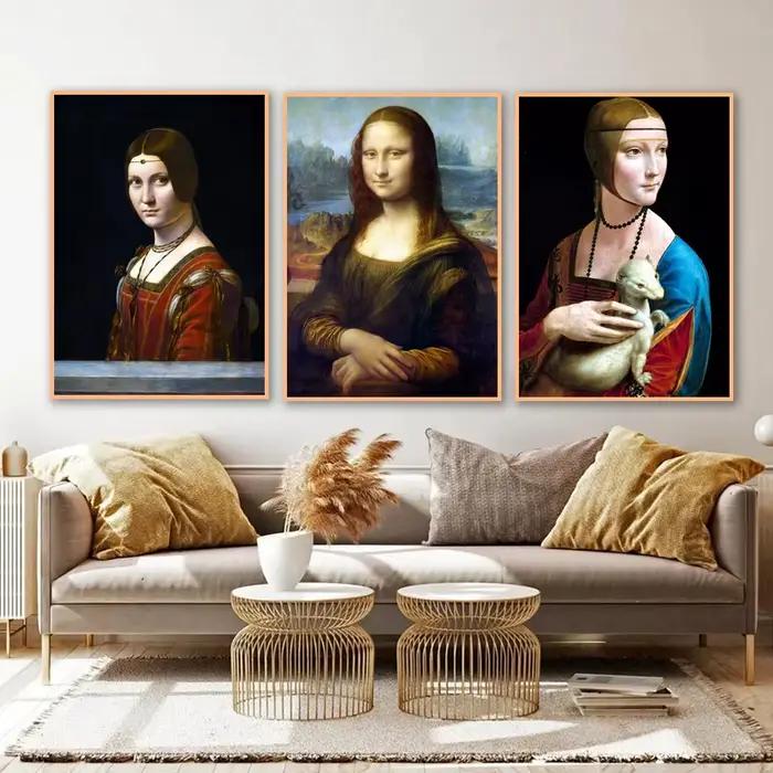 Célèbre illustration Leonardo Da Vinci Mona Lisa salvator Mundi