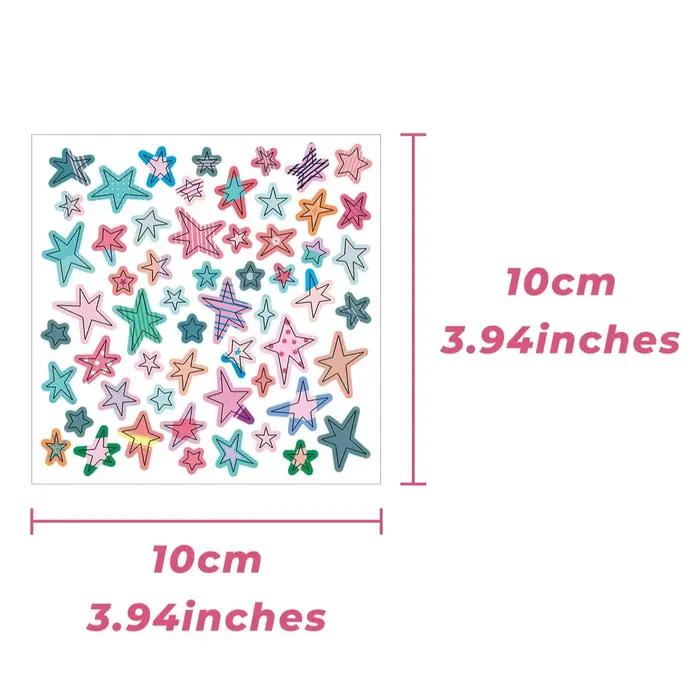 10 feuilles déco étoile autocollant ensemble Mini autocollants pour Scrapbooking papeterie bricolage téléphone bagages ordinateur portable valise décalcomanie