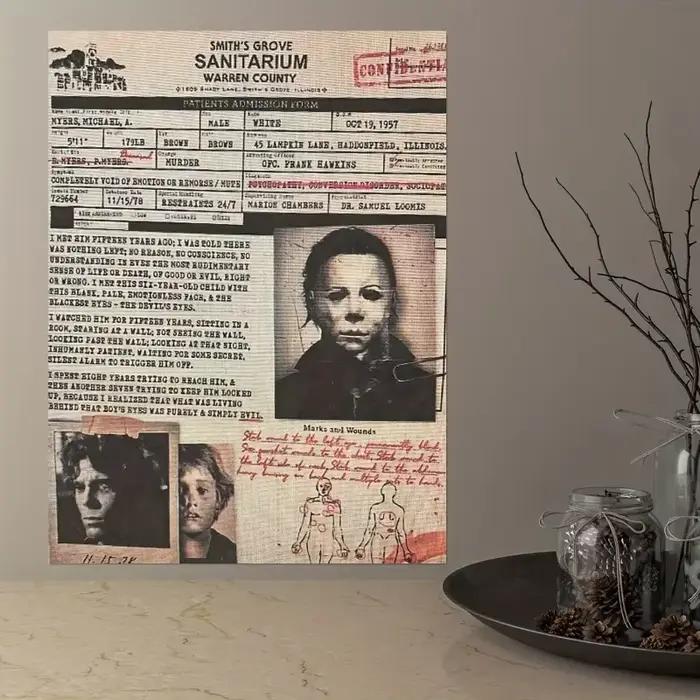 Toile d'art mural rétro Michael Myers Smith's Grove sanitaire