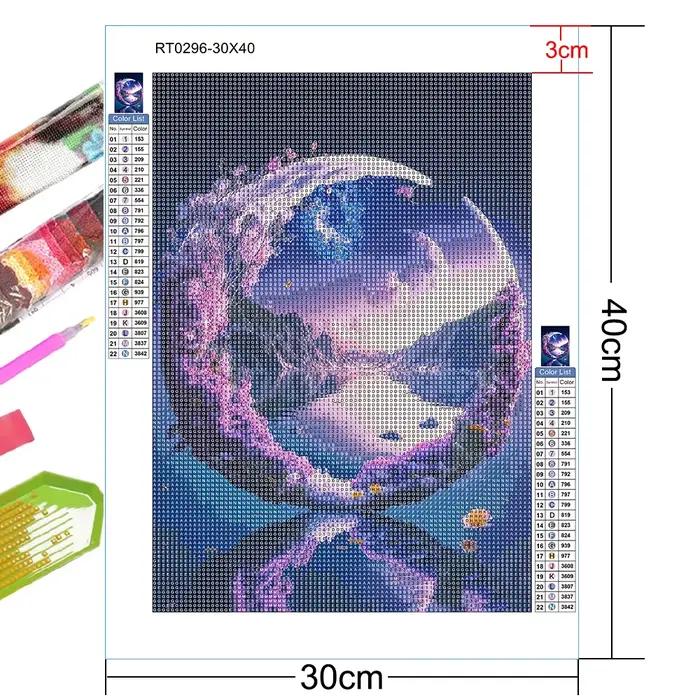 Peinture de diamant de lune violette