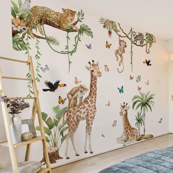 Grand autocollant mural animaux de la forêt