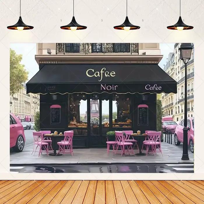 Bannière de fond de Buffet de boutique de café de Paris