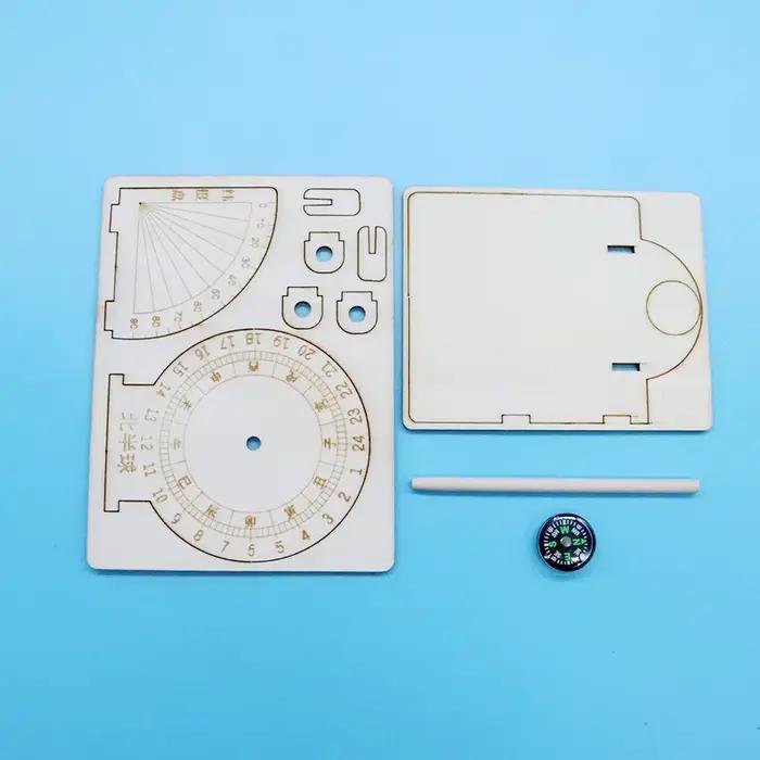 Horloge solaire équatoriale à monter soi-même, construction en bois, modèle scientifique, aide pédagogique, jouets éducatifs pour enfants, accessoires de bureau