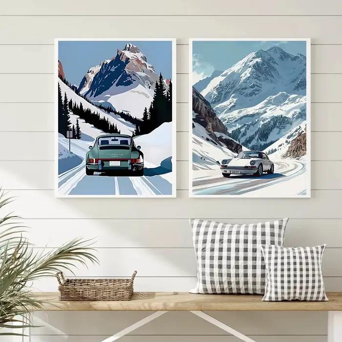 Affiche classique Porsche 911 Alpine Drive
