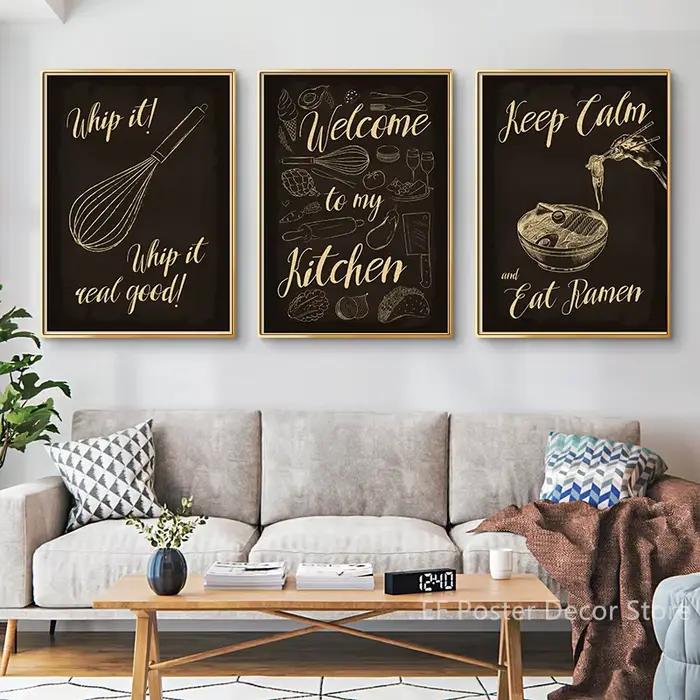 Affiches de tableau noir de nourriture de cuisine vintage