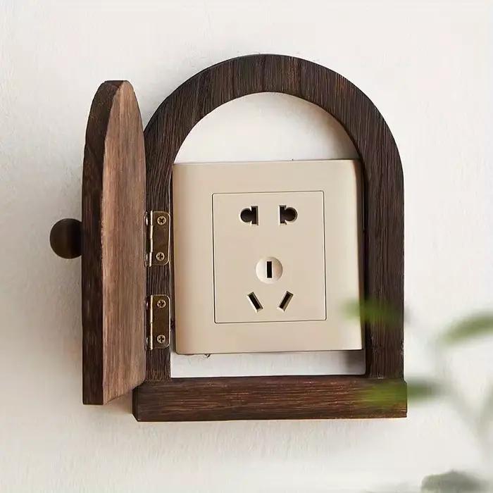 Couvercle de protection mural pour interrupteur en bois massif