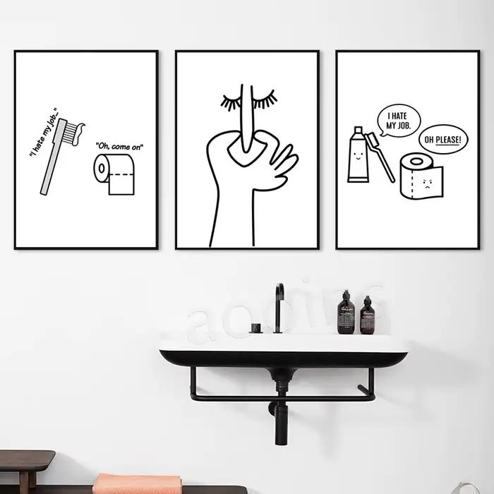 Affiche humoristique en papier toilette et brosse à dents