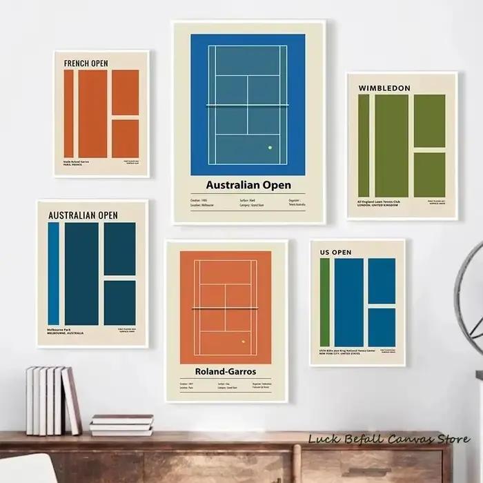 Affiches minimalistes de Tennis Grand Slam