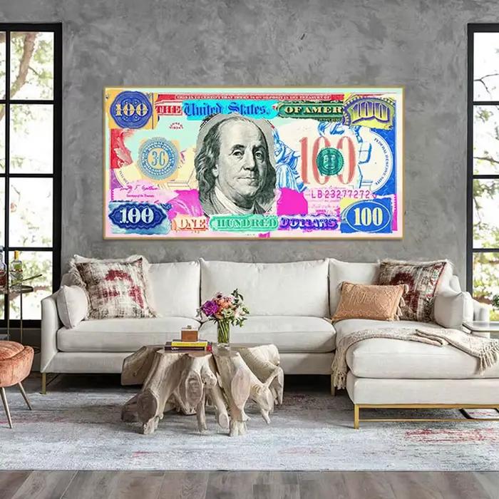100 Dollar vieil argent mode toile Graffiti esthétique