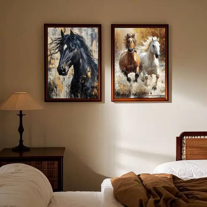 Beau cheval aquarelle peinture toile affiche HD Art collant mur étanche maison salon chambre Bar décoration esthétique