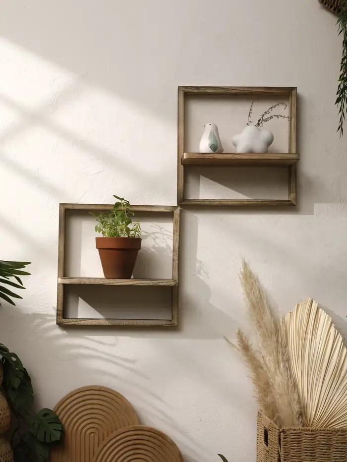 Étagère murale flottante en bois noir