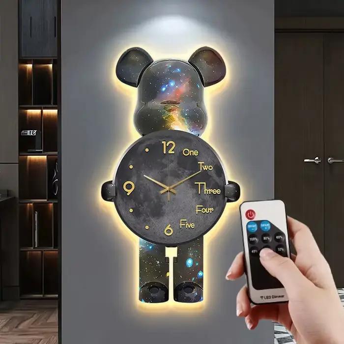 Grande horloge murale artistique numérique Led silencieuse