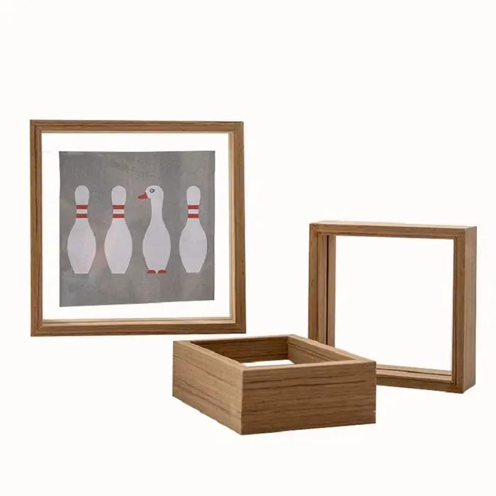Cadre d'affichage en bois massif transparent