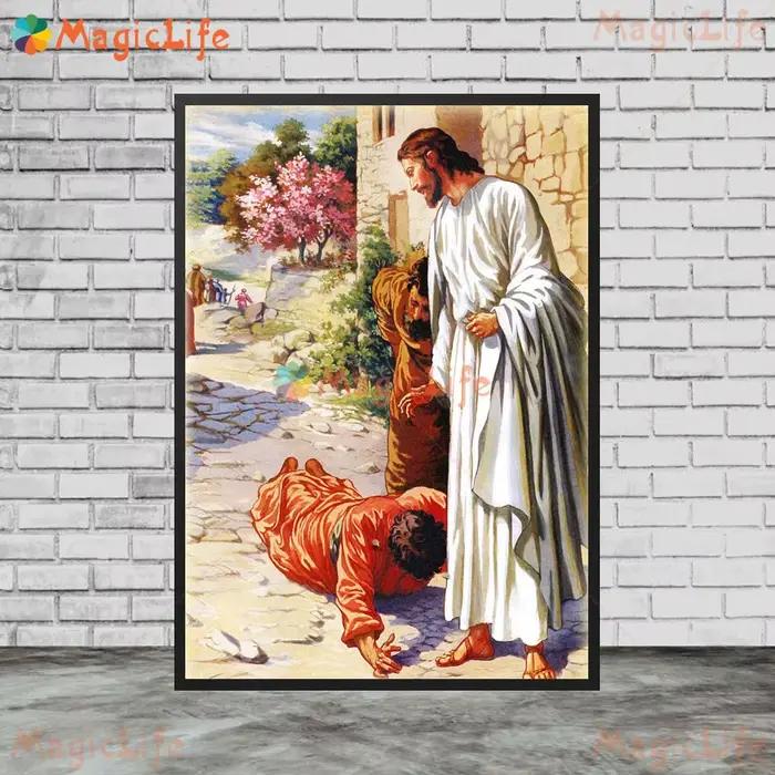 Peinture sur toile avec apogâts croisés