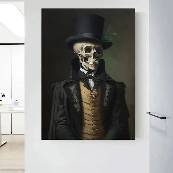Peinture sur toile d'animaux gothiques en robe