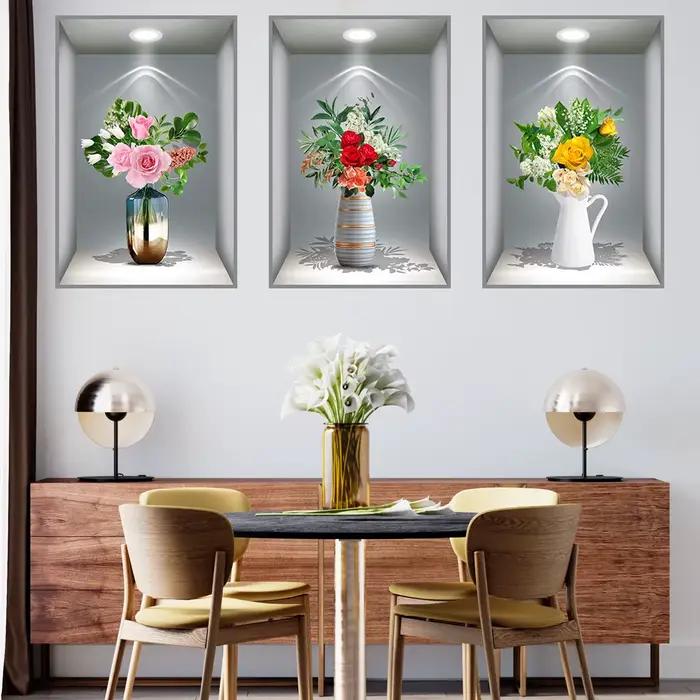 Affiches de triptyque en pot effet 3D