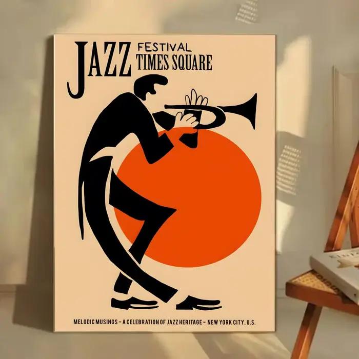 Affiche vintage amusante du Festival de musique Jazz suisse