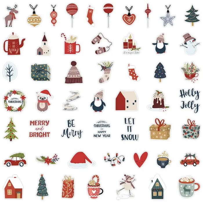 10/30/50 PIÈCES Mignon Père Noël Dessin Animé Autocollants Ordinateur Portable Téléphone Snowboard Bagages