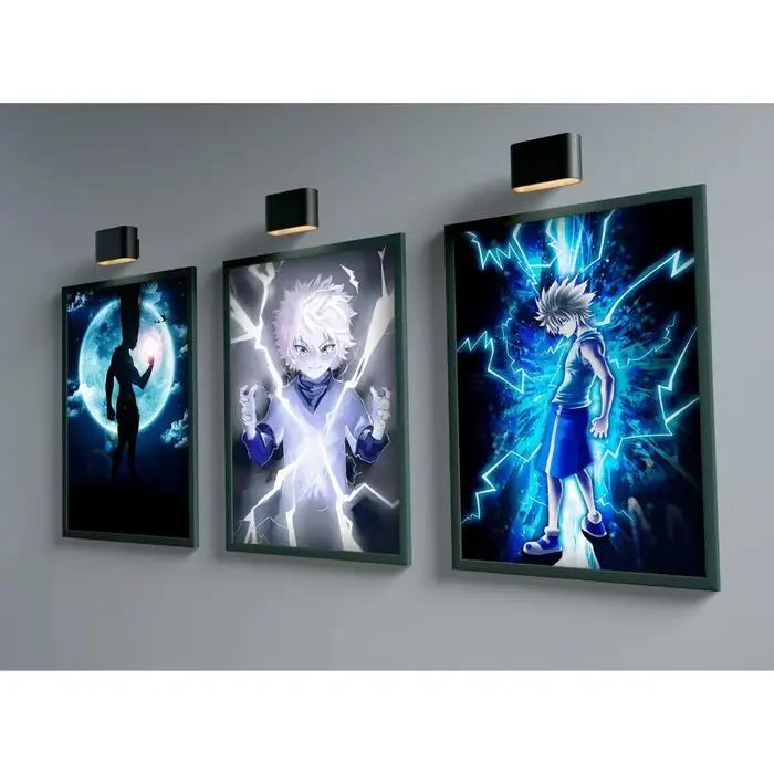 Pop Japan Anime Hunter X Hunter Poster, Killua Zoldyck, Kurapika Gon, Freecsynchronization Hisoka Wall Art, Peinture sur toile, Kawaii Room Decor, 80s
