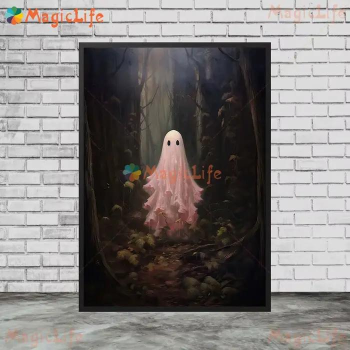 Affiche murale imprimée fantôme drôle Halloween jour des morts