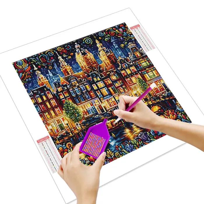 Nouveautés Huacan 2026 : Peinture Diamant Paysage Urbain Nocturne