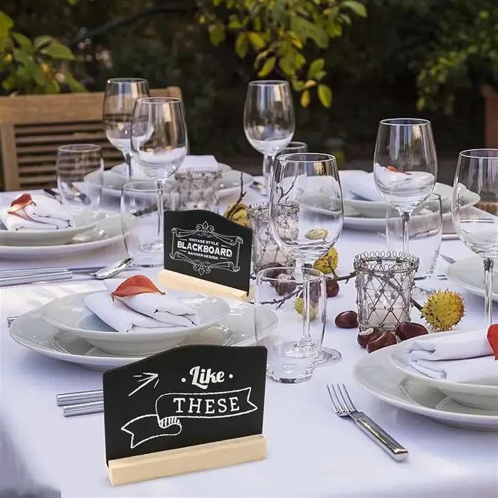 12Pack Notes de cuisine tableaux à craie petit tableau noir Message table conseil avec supports 10X7.2Cm