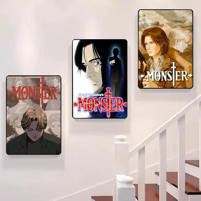 N-Naoki Urasawa S Monster Anime peinture calligraphie toile affiche: sans plis imperméable Durable tous les espaces décoration murale