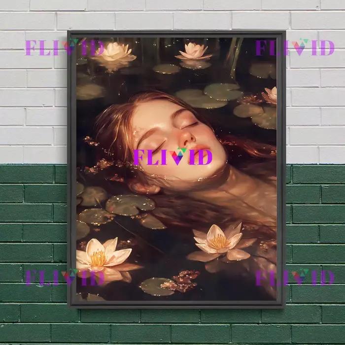 Affiche florale gothique Dreaming Ophelia