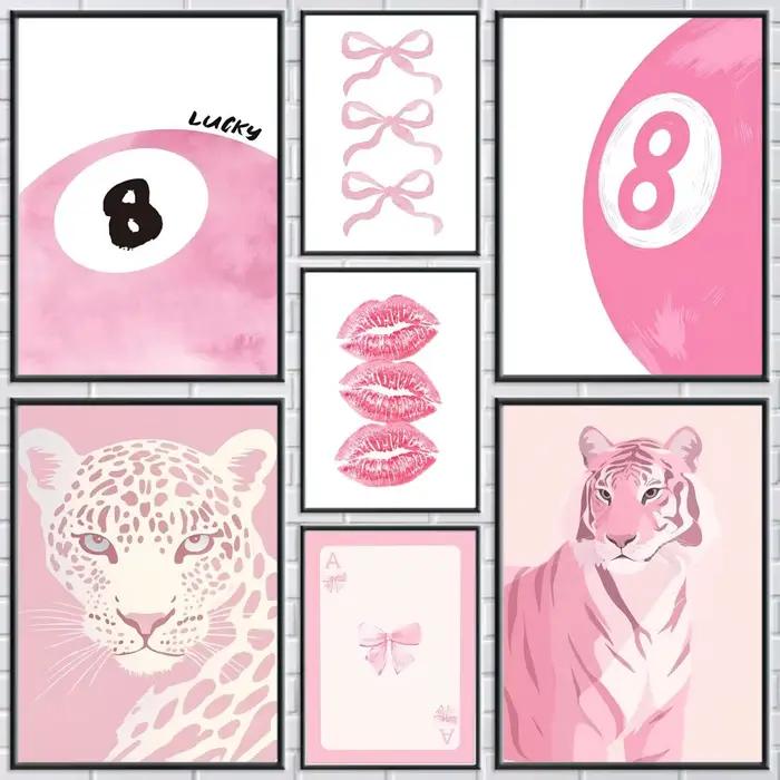 Affiche de décoration à motif rose