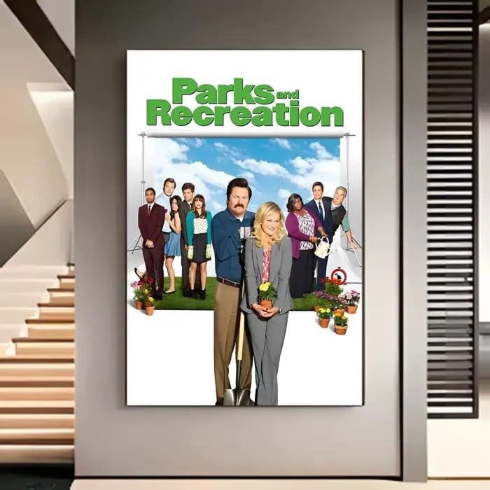 Affiche murale de film américain sur le thème des parcs et de la récréation