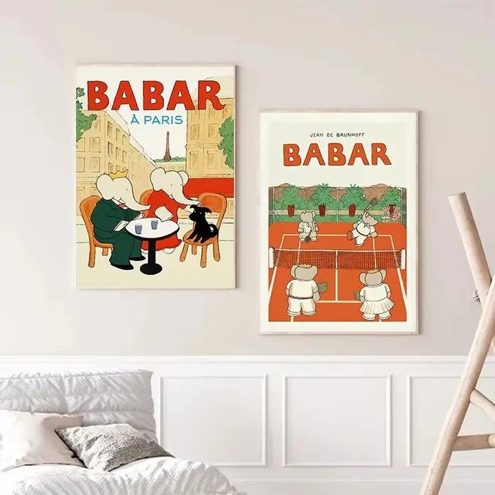 Affiche de contes de fées d'éléphant Babar