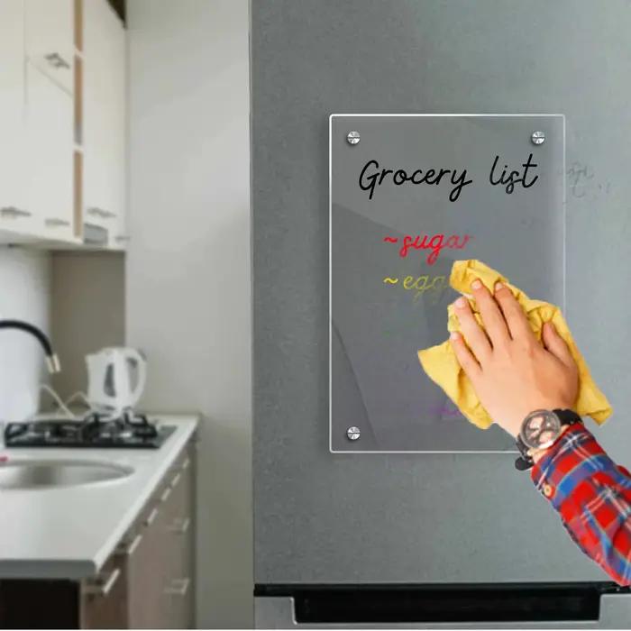 Tableau d'affichage magnétique Transparent en acrylique pour Plan de la semaine