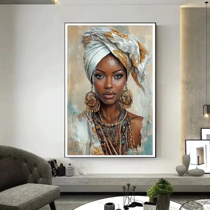 Art Mural ethnique africain pour femme noire