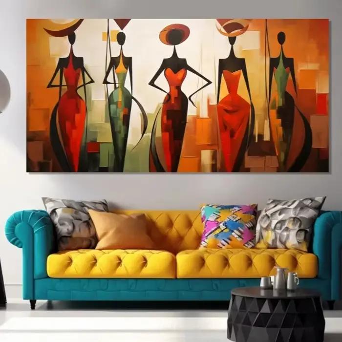 Toile imprimée colorée de femme noire africaine ethnique pour femmes