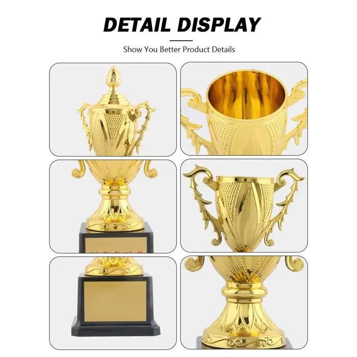 Trophée en métal couleur or, modèle en métal, grande taille, trophée de champion, design personnalisable, petit trophée, école primaire