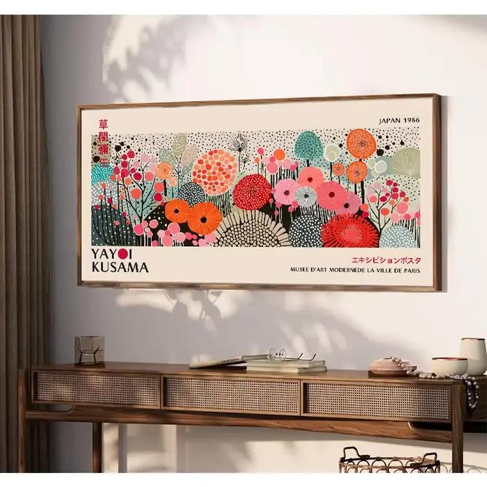 Yayoi Kusama – affiche d'exposition de fleurs