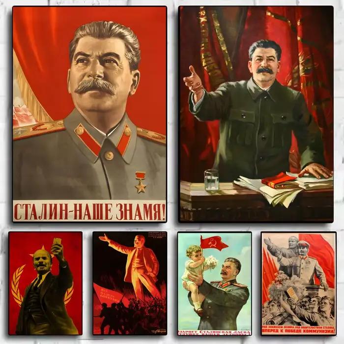 Affiche Lenin et Staline