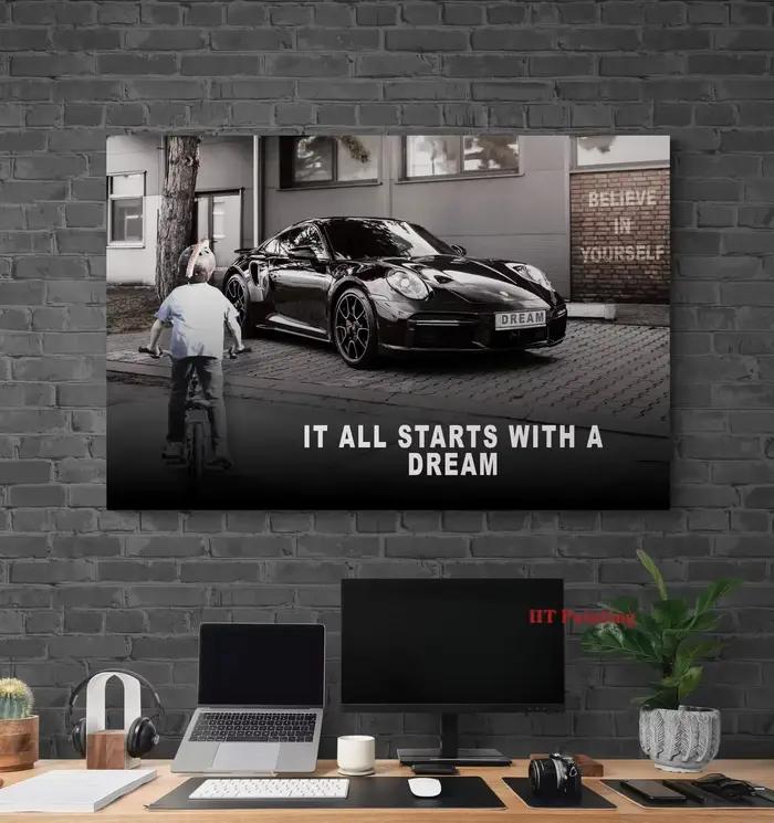 Peinture sur toile de supercar Lambo Rolls Royce