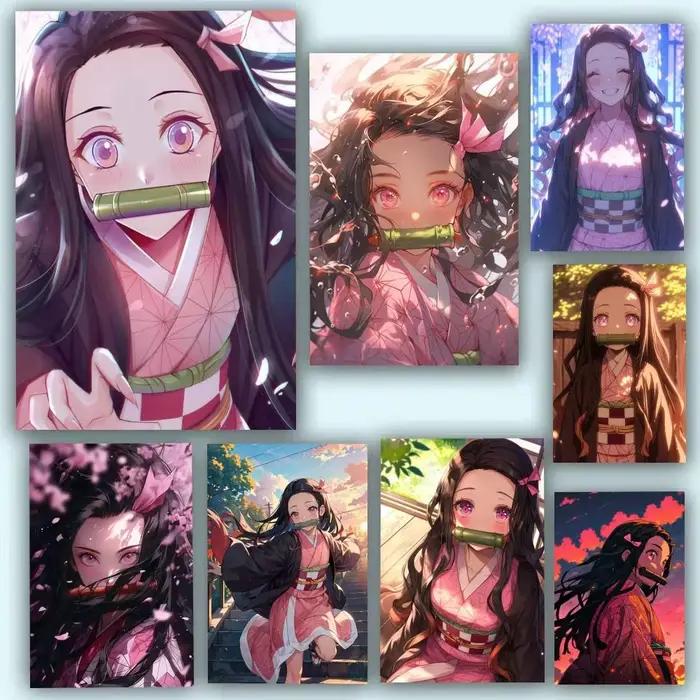 Affiches autocollantes imperméables avec personnages d'anime N-nezuko