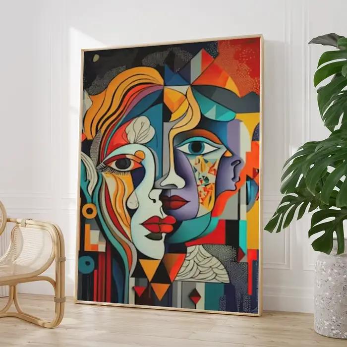 Peinture sur toile de cubisme abstraite